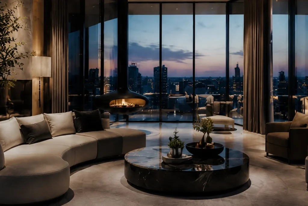 Seating area beside the terrace doors