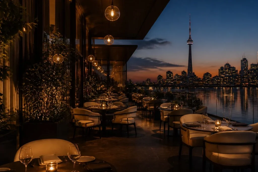 Terrace dining set for the evening